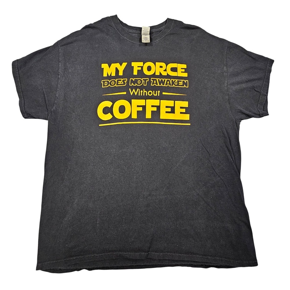 Cabin Coffee Co Shirt Men's XL Black‎ Star Wars Parody My Force Does Not Awaken